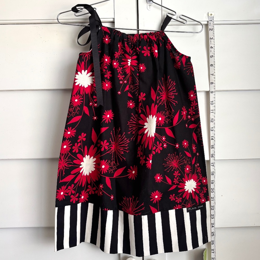 Girls Black Red Floral Summer Pillowcase Dress Various styles